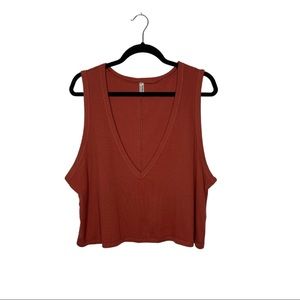 Free People Intimately Women’s Top Baring It Cami Deep V Crop Terracotta Size M